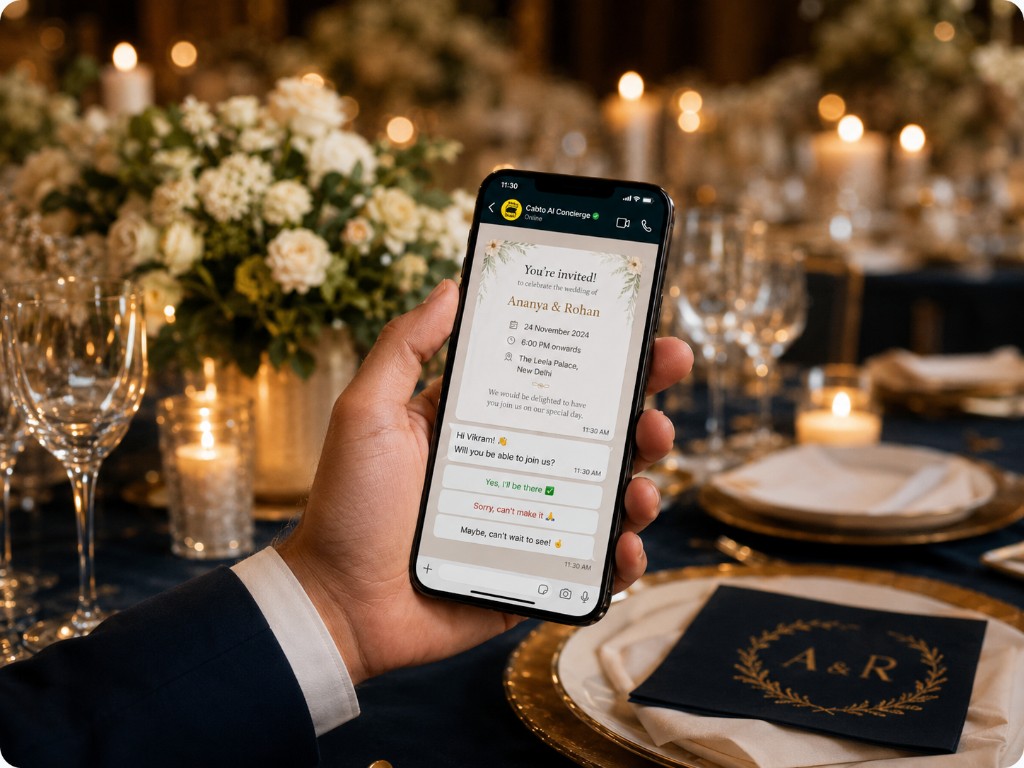 WhatsApp wedding invitation and RSVP